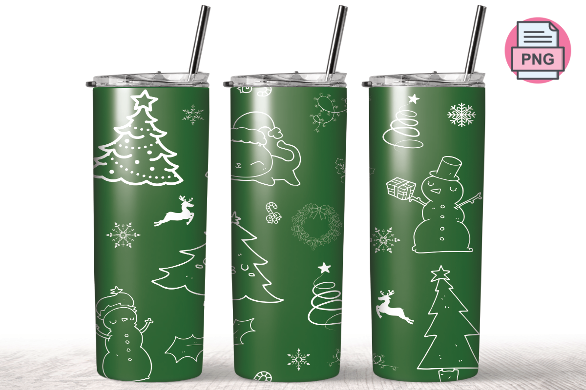 20 Oz Skinny Tumbler Christmas Tree PNG Graphic by sasikharn · Creative ...
