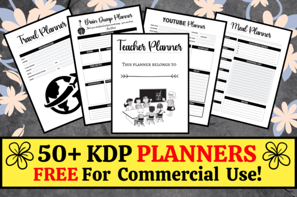 50+ KDP Planners Bundle Pack Interiors