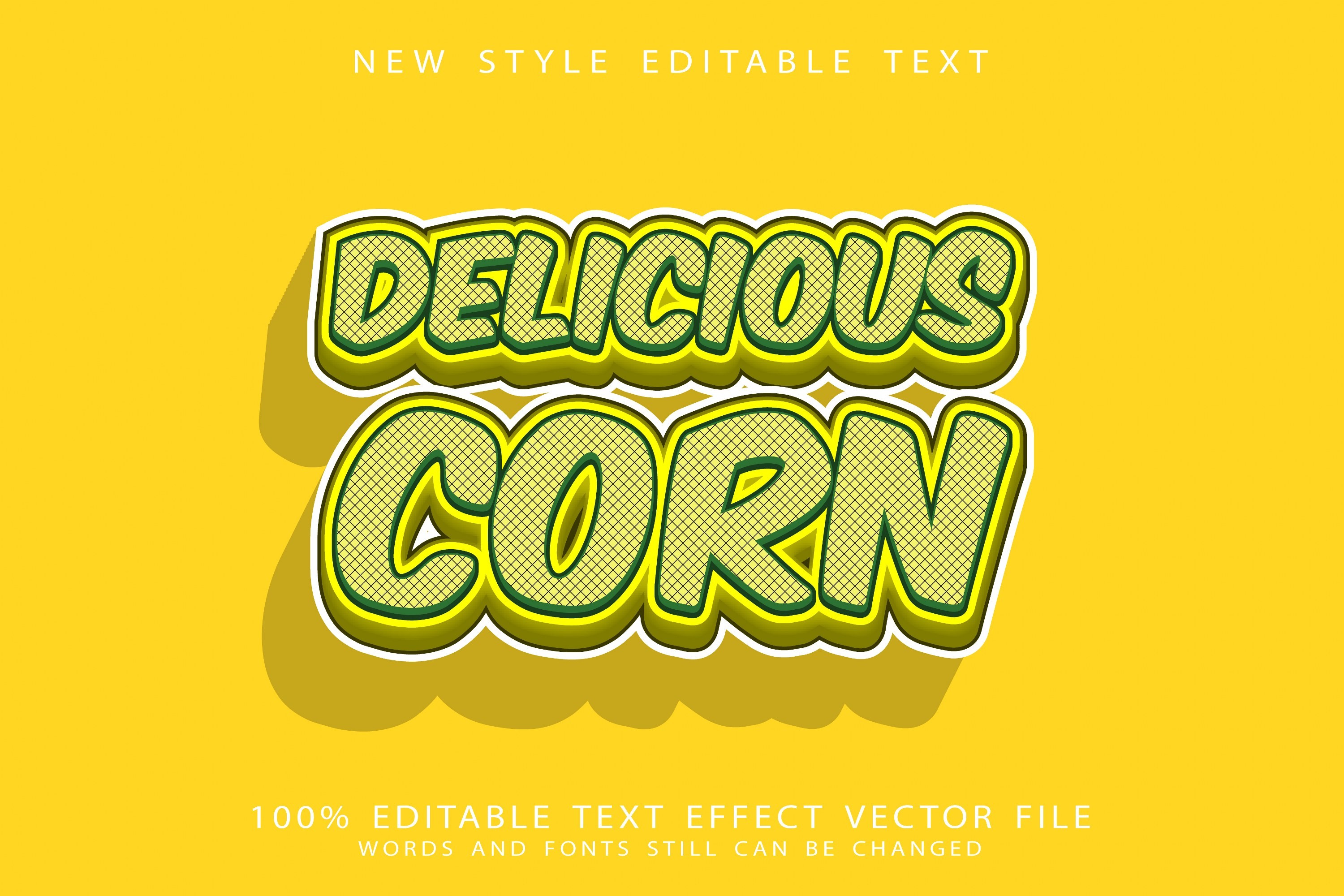 Delicious Corn Text Effect Graphic by 2kaleh.studio2 · Creative Fabrica