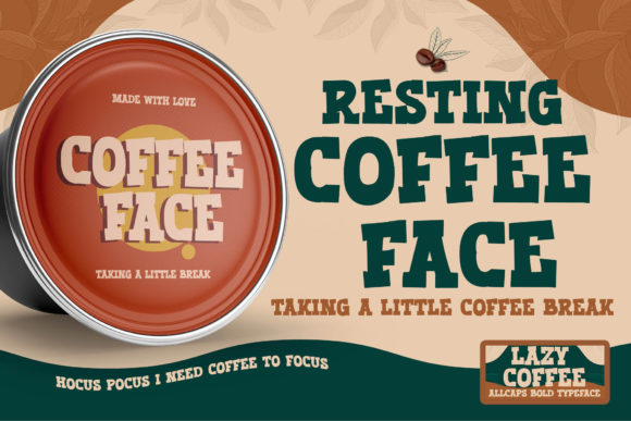 Lazy Coffee Font PNG with transparent background - Preview 1