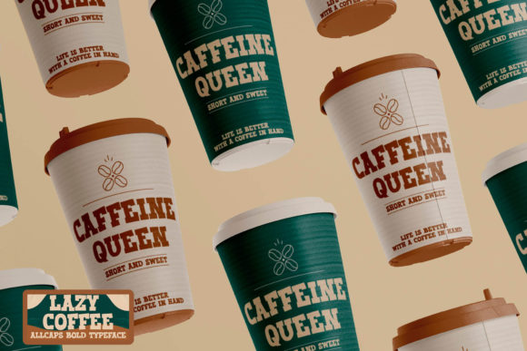 Lazy Coffee Font PNG with transparent background - Preview 2