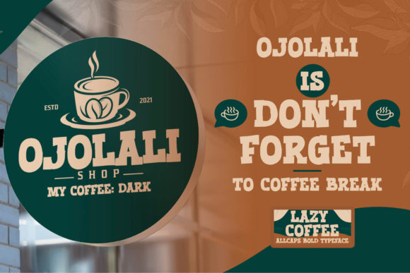Lazy Coffee Font PNG with transparent background - Preview 5