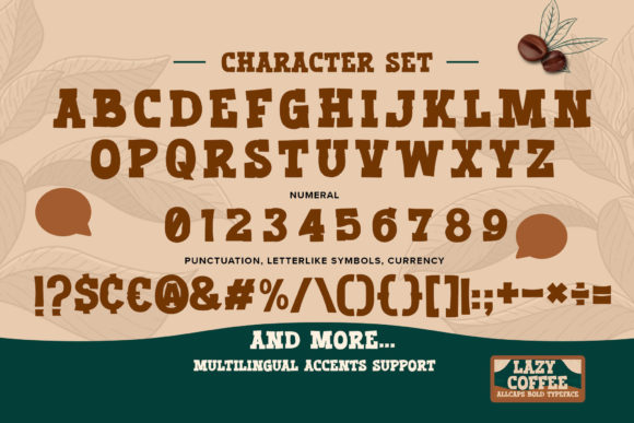 Lazy Coffee Font PNG with transparent background - Preview 6