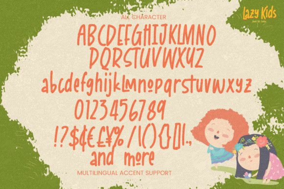 Lazy Kids Font PNG with transparent background - Preview 5