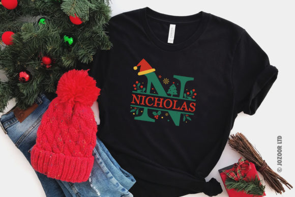 Christmas Split Monogram Font - Preview 3