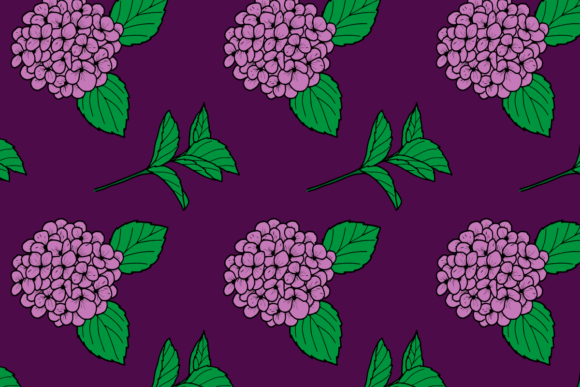 Hydrangea Flower Pattern SVG Graphic by nurdesign99 · Creative Fabrica