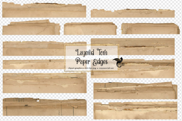 Layered Torn Paper Edges PNG