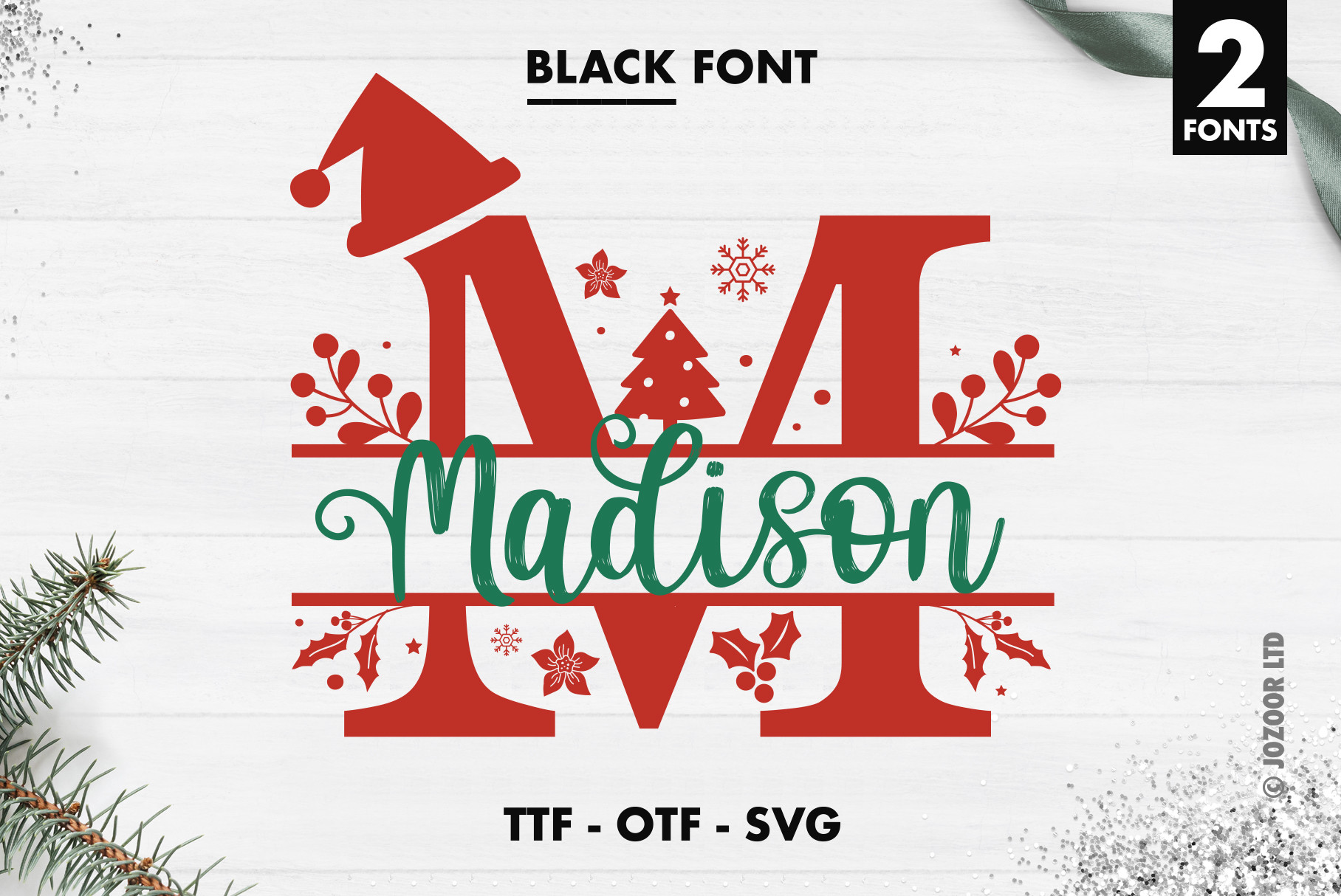 Madison Christmas Split Monogram