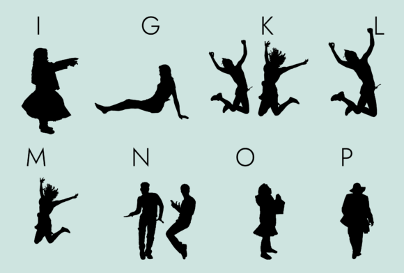People Silhouettes 2.0 Font PNG with transparent background - Preview 1