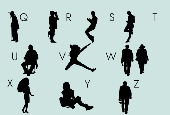 People Silhouettes 2.0 Font PNG with transparent background - Preview 2