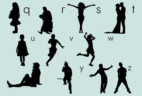 People Silhouettes 2.0 Font PNG with transparent background - Preview 5
