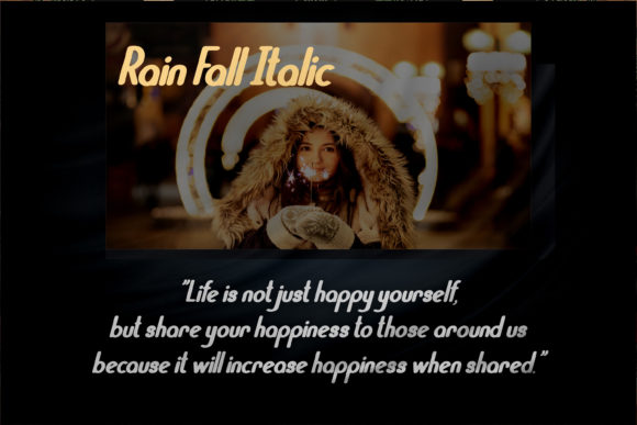 Rain Fall Font PNG with transparent background - Preview 5