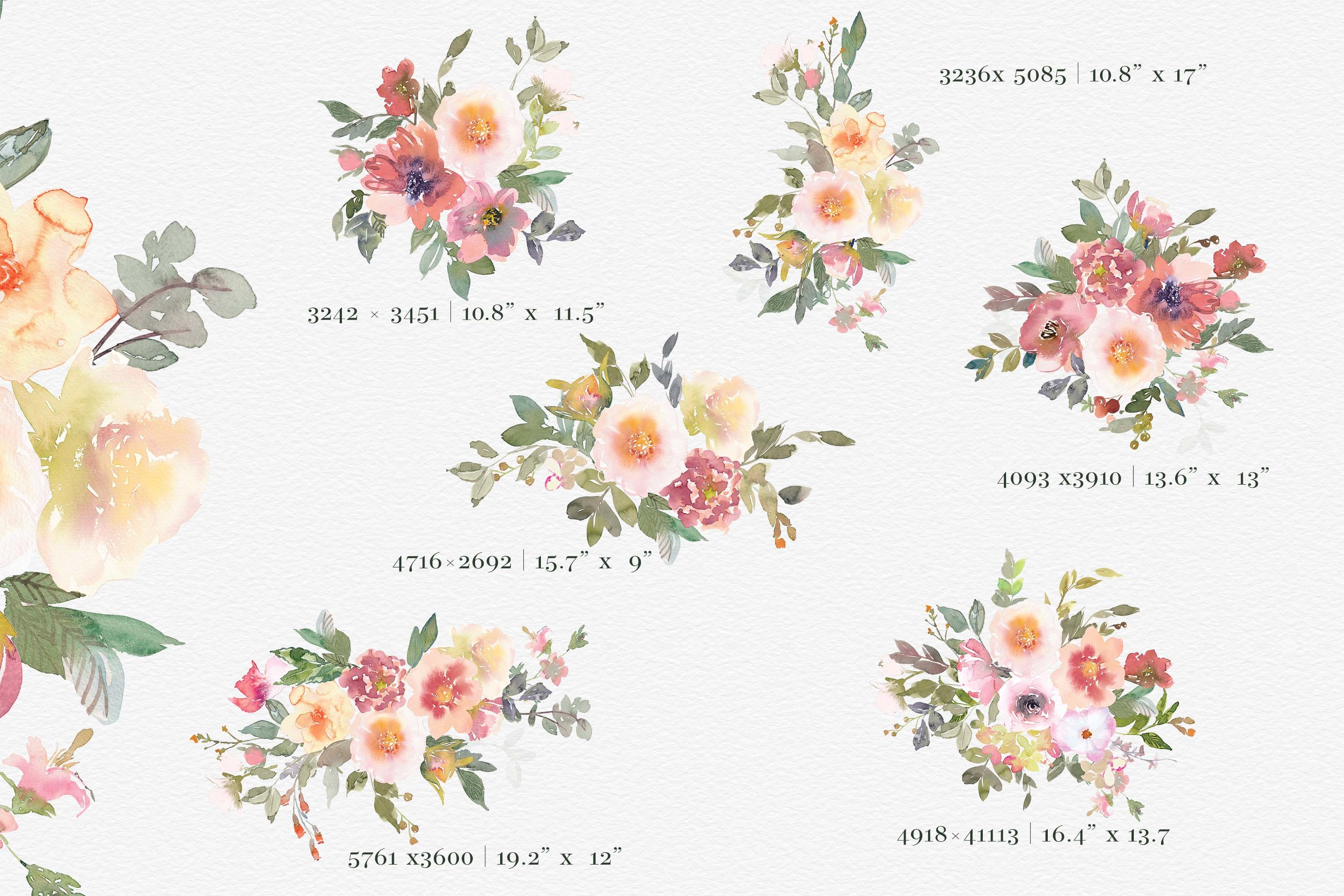 Watercolor Soft Flowers Clipart Set - photo 5