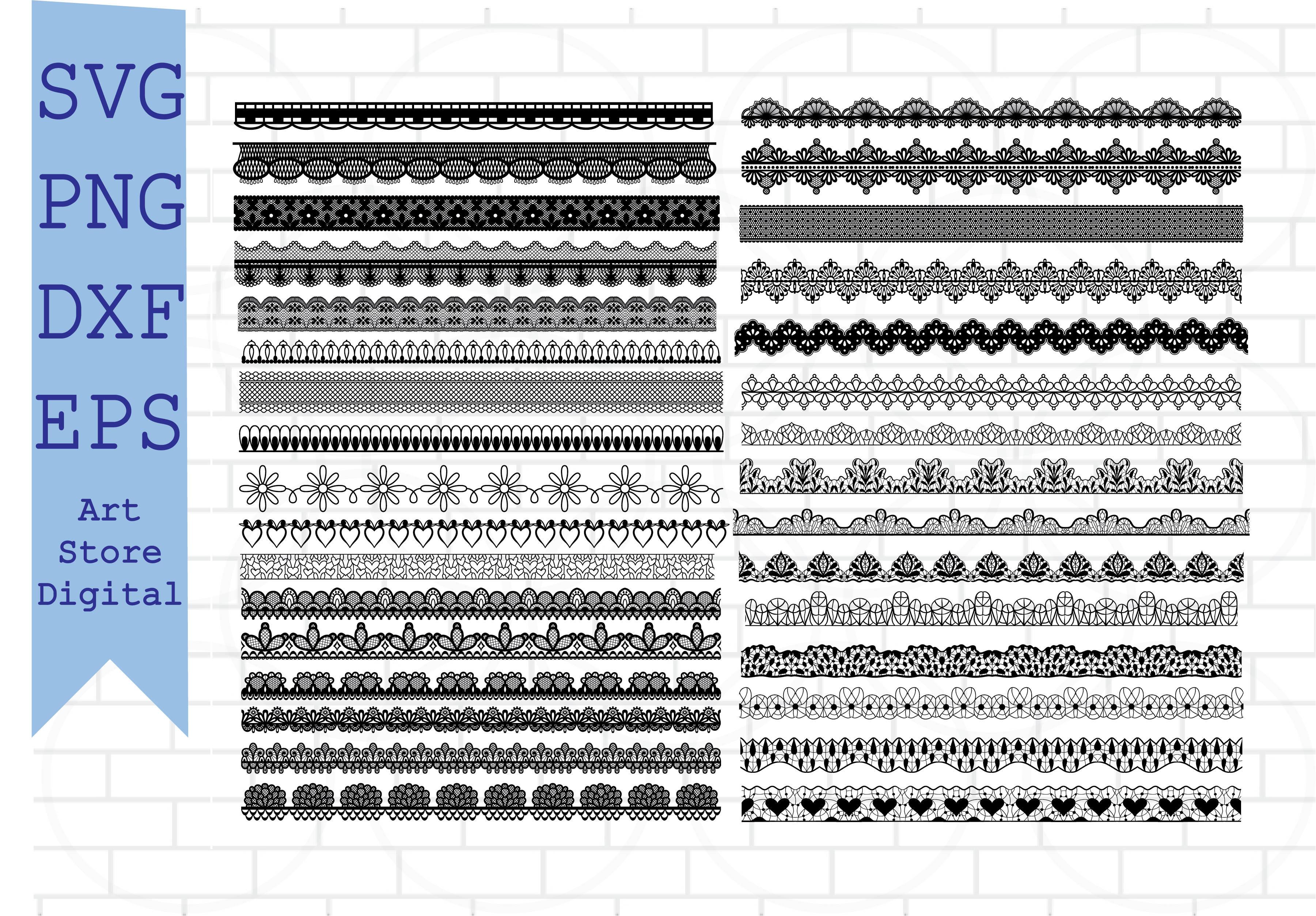 Lace Svg, Classic Lace Borders Svg