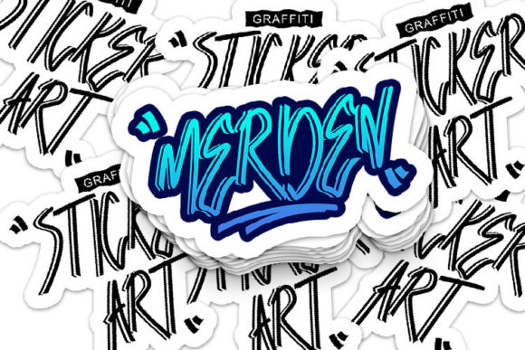 Merden Graffiti Font PNG with transparent background - Preview 2