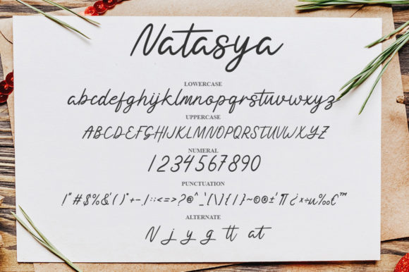 Natasya Font PNG with transparent background - Preview 5