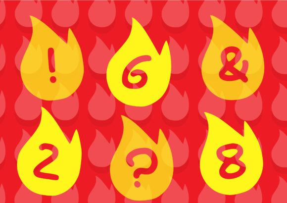 Play Flame Font PNG with transparent background - Preview 2