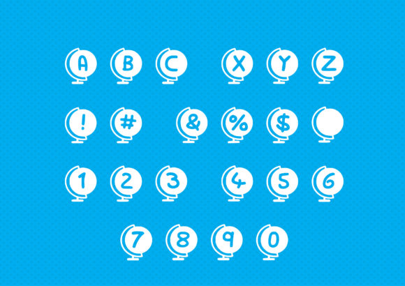 Play Globe Font PNG with transparent background - Preview 1
