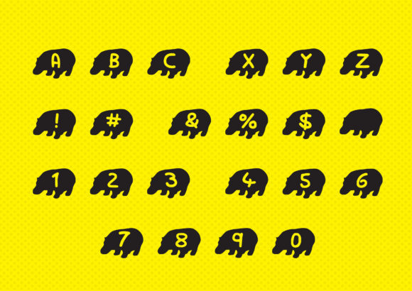 Play Hippo Font PNG with transparent background - Preview 1