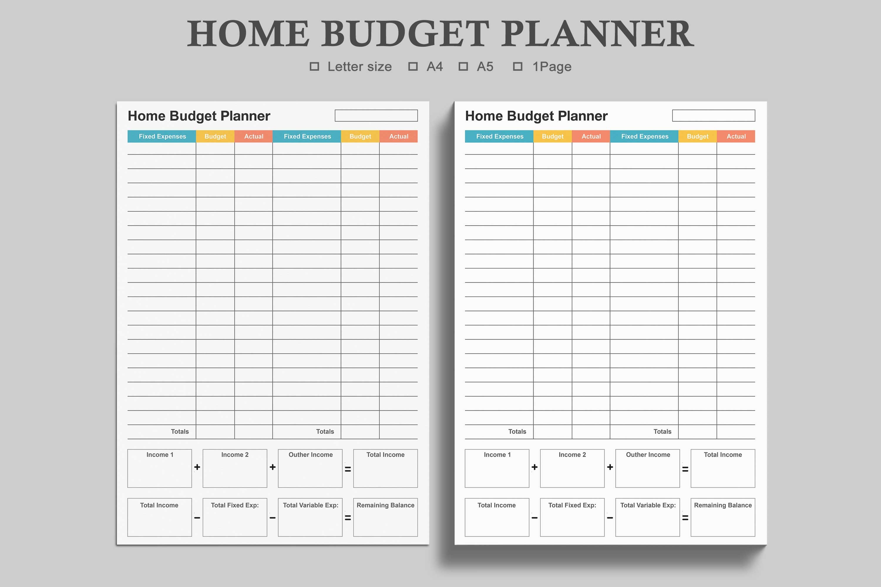 Home Budget Planner,Finance Organizer