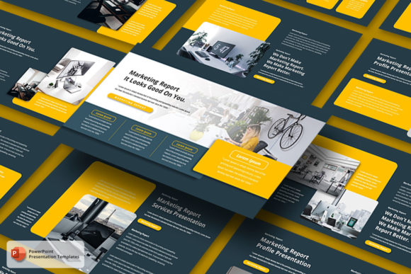 Preview of Marketing Report - PowerPoint Template marketing presentation template