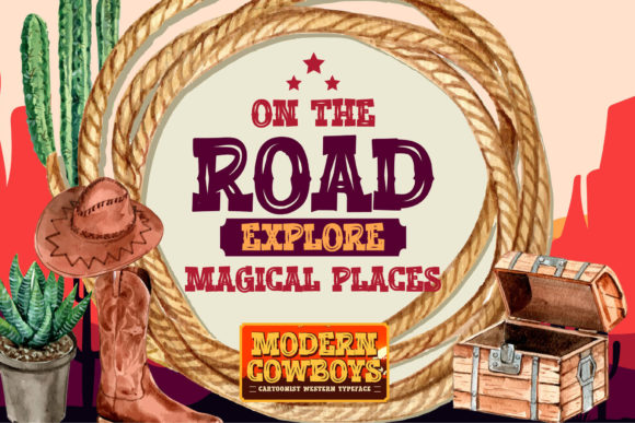 Modern Cowboys Font PNG with transparent background - Preview 3