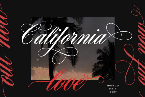 Mounday Calligraphy Font PNG with transparent background - Preview 1