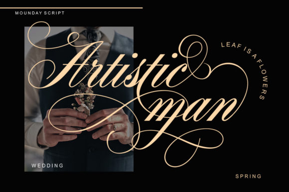 Mounday Calligraphy Font PNG with transparent background - Preview 4