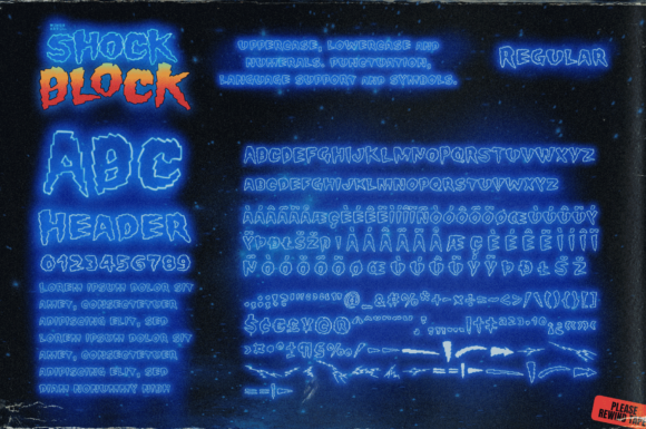 Shock Block Font PNG with transparent background - Preview 2