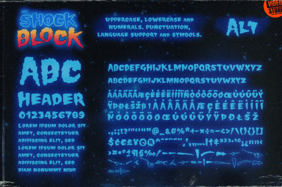 Shock Block Font PNG with transparent background - Preview 3