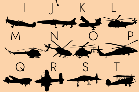 Aircrafts Silhouettes Font - Preview 1