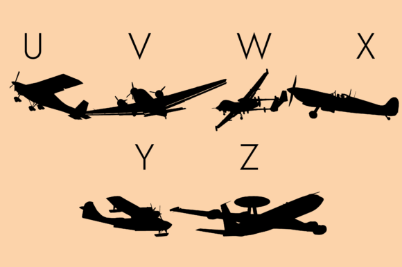Aircrafts Silhouettes Font - Preview 2