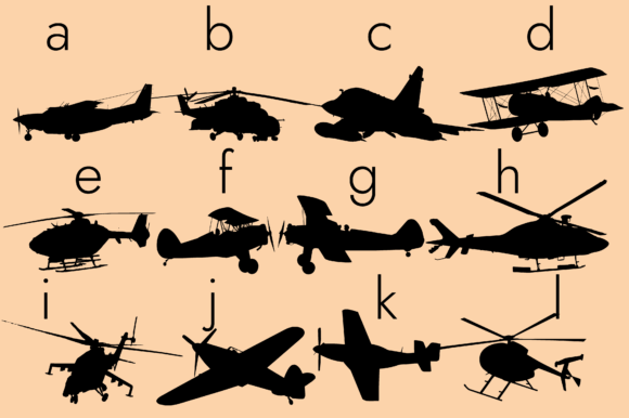 Aircrafts Silhouettes Font - Preview 3