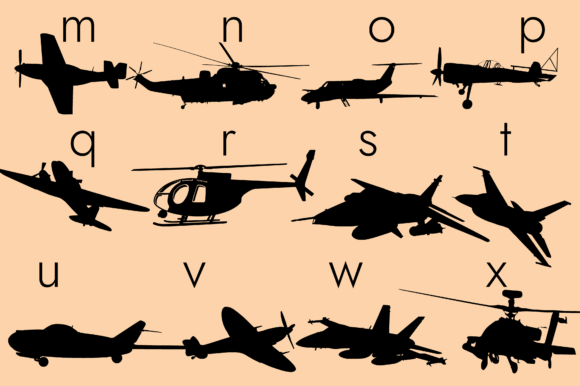 Aircrafts Silhouettes Font - Preview 4