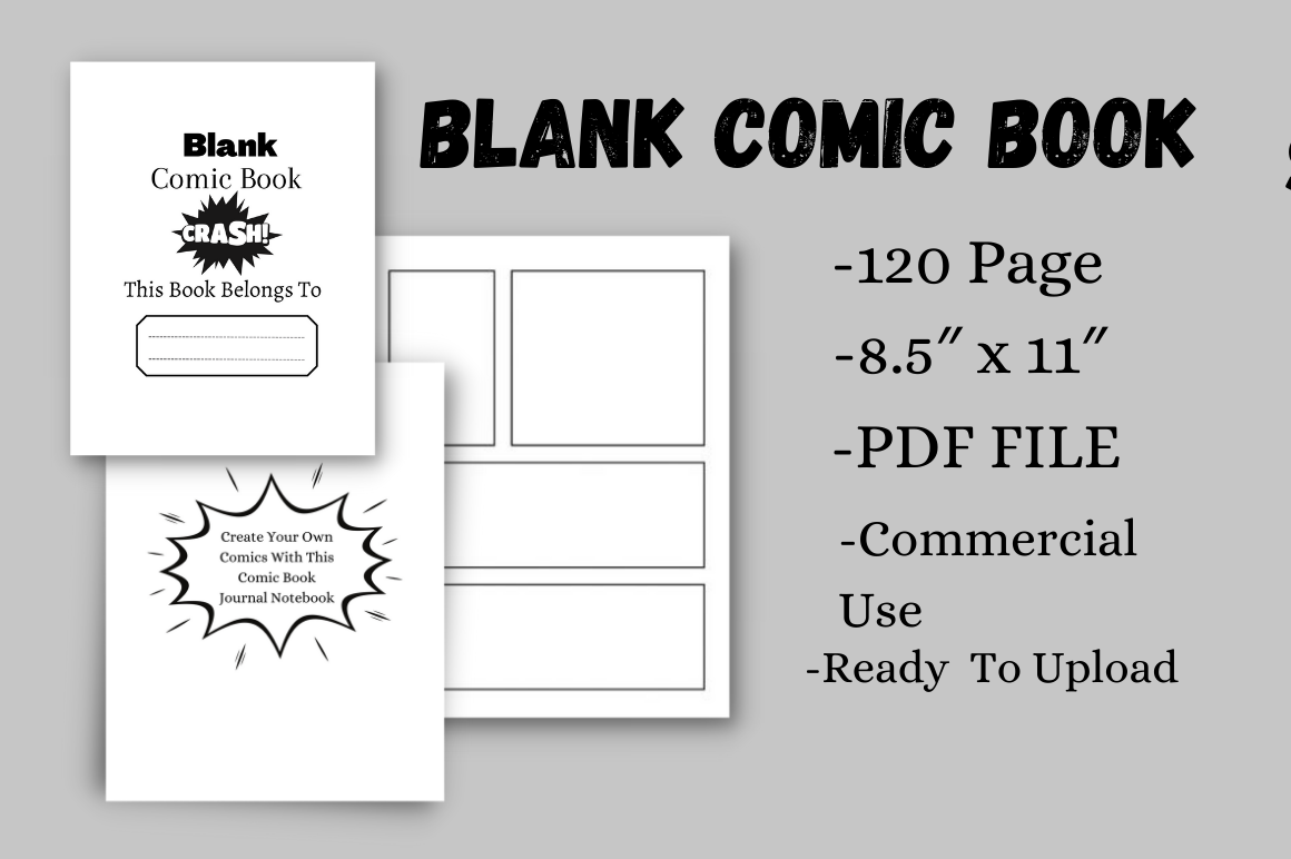 Blank Comic Book Template for KDP Graphic by FM KDP INTERIOR · Creative ...