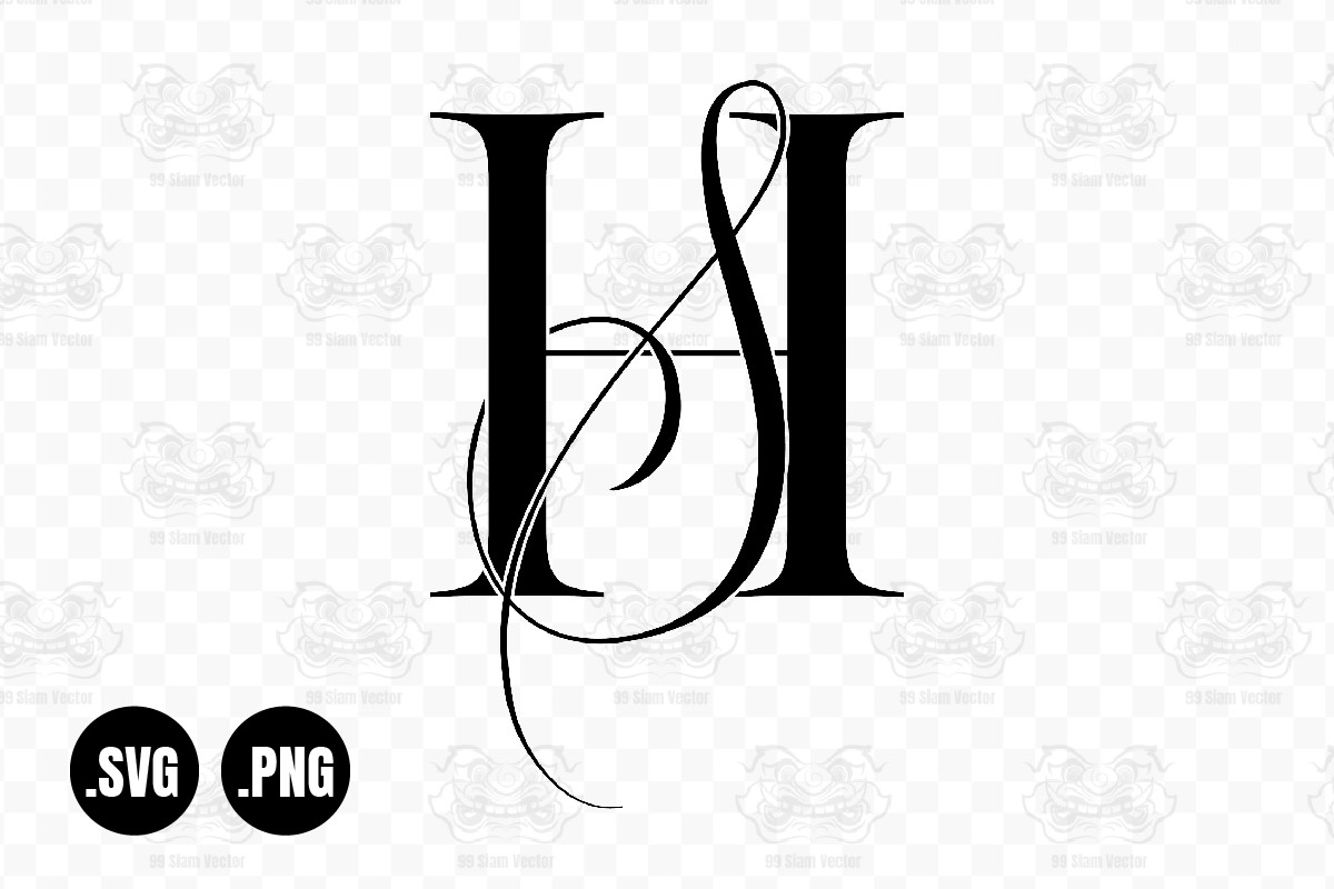 HS, SH, Wedding Monogram, Calligraphy Graphic by 99SiamVector