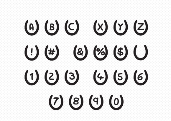 Play Horse Shoe Font PNG with transparent background - Preview 1