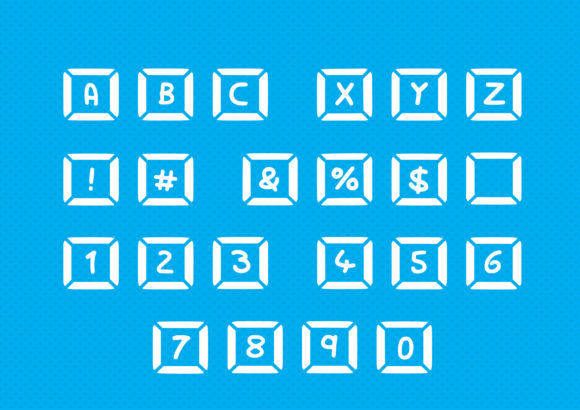 Play Key Board Font PNG with transparent background - Preview 1