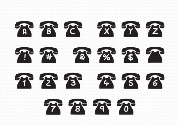 Play Phone Font PNG with transparent background - Preview 1