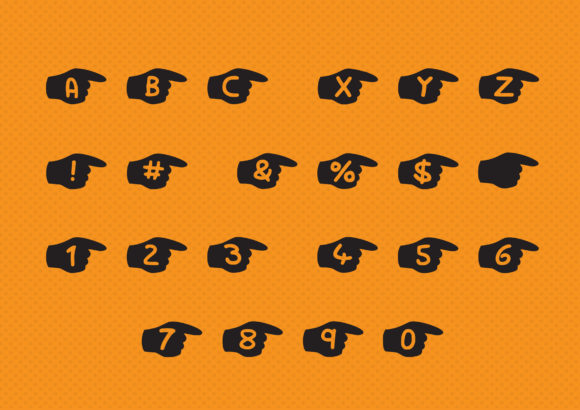 Play Pointer Font PNG with transparent background - Preview 1