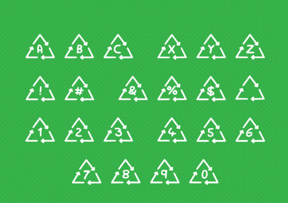 Play Recycle Reuse Font PNG with transparent background - Preview 1