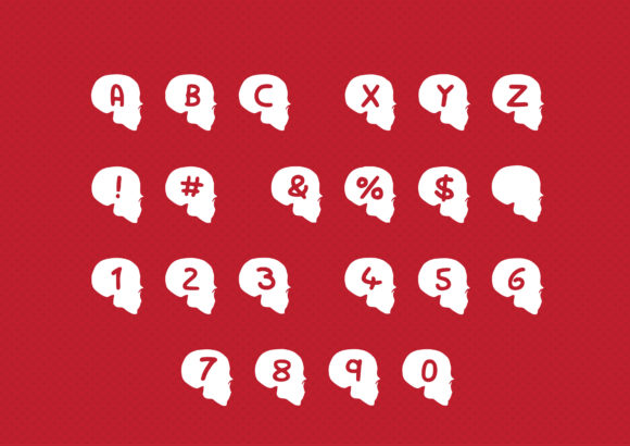Play Skull Font PNG with transparent background - Preview 1