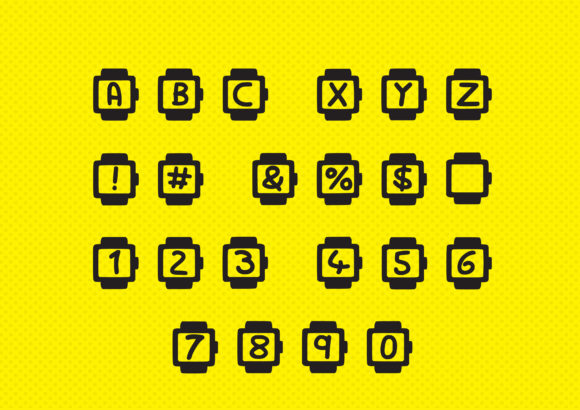 Play Smart Watch Font PNG with transparent background - Preview 1