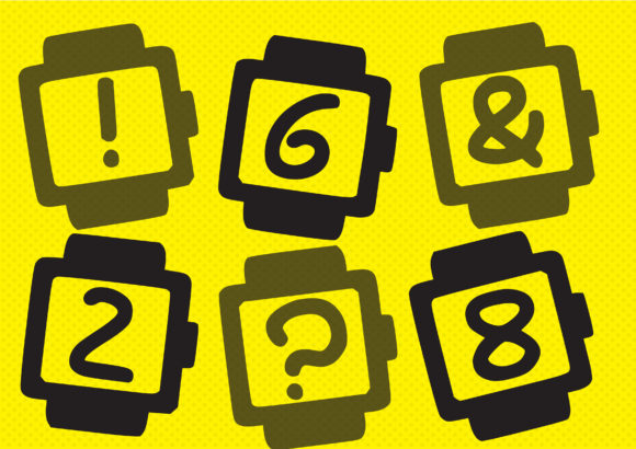 Play Smart Watch Font PNG with transparent background - Preview 2