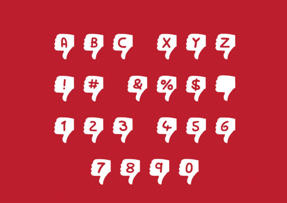 Play Thumb Down Font PNG with transparent background - Preview 1