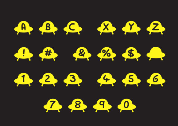 Play UFO Font PNG with transparent background - Preview 1