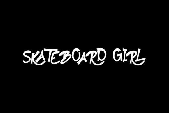 Skateboard Girl Font PNG with transparent background - Preview 1