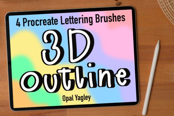 3D Outline Procreate Brush Es