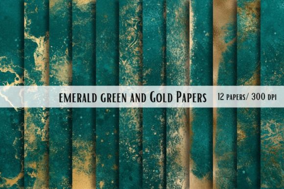 Emerald Green and Gold Papers
