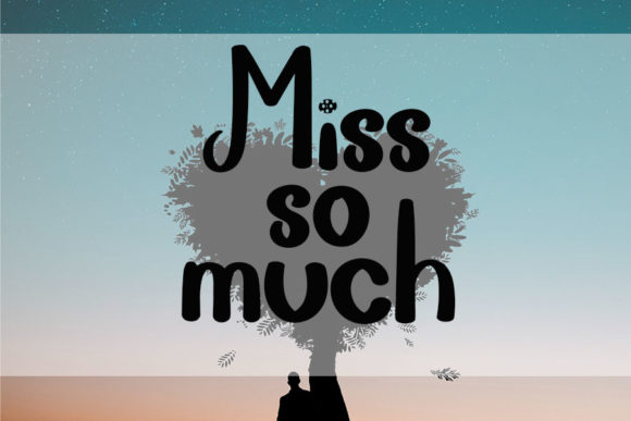 Miss You Mom Font PNG with transparent background - Preview 1